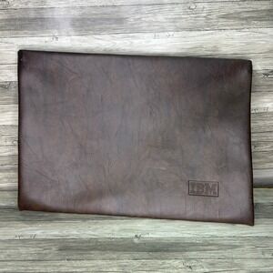 IBM Brown Document Portfolio Holder Leather Pouch Holder Bag Vintage Dad